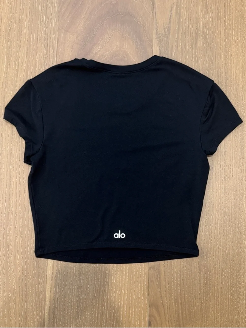 ALO Yoga Black Short Sleeve Crop Top